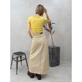 フリンジスリットロングデニムスカート | EVRIS | 詳細画像32 