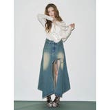 グラデーションスリットロングデニムスカート【セットアップ着用可能】 | EVRIS | 詳細画像12 