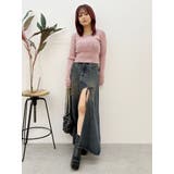 グラデーションスリットロングデニムスカート【セットアップ着用可能】 | EVRIS | 詳細画像24 