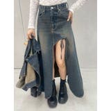グラデーションスリットロングデニムスカート【セットアップ着用可能】 | EVRIS | 詳細画像26 