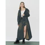 グラデーションスリットロングデニムスカート【セットアップ着用可能】 | EVRIS | 詳細画像3 