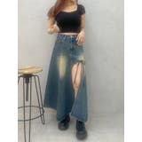 グラデーションスリットロングデニムスカート【セットアップ着用可能】 | EVRIS | 詳細画像39 