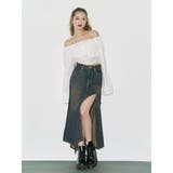 グラデーションスリットロングデニムスカート【セットアップ着用可能】 | EVRIS | 詳細画像6 