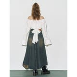 グラデーションスリットロングデニムスカート【セットアップ着用可能】 | EVRIS | 詳細画像8 