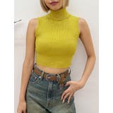 イエロー | ラメニットノースリーブ | EVRIS