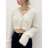 アイボリー | フェザーラメニットショートカーディガン | EVRIS