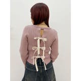 ピンク | バックリボンニットトップス | EVRIS