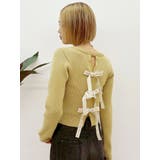 イエロー | バックリボンニットトップス | EVRIS