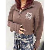 ワンポイントハーフジップショートニットトップス | EVRIS | 詳細画像15 