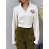 ワンポイントハーフジップショートニットトップス | EVRIS | 詳細画像38 