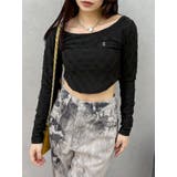 ブラック | ダメージカットクロップドロンＴ | EVRIS