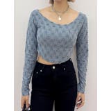 ブルー | ダメージカットクロップドロンＴ | EVRIS