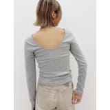 グレー | 【WEB限定】バックオープンリブトップス | EVRIS