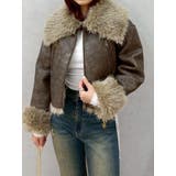 ブラウン | BIGカラーフェイクファーショートブルゾン | EVRIS