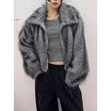 グレー | ファイクファーショートブルゾン | EVRIS
