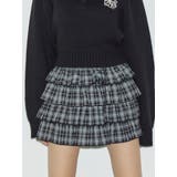ブラック | フリルチェックミニスカート | EVRIS