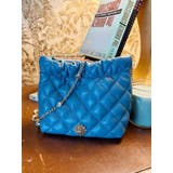 ブルー | キルティングビジューチェーンミニBAG | EVRIS