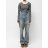 リベットペインターワイドデニムパンツ | EVRIS | 詳細画像34 