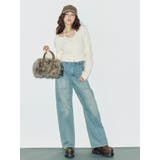 リベットペインターワイドデニムパンツ | EVRIS | 詳細画像4