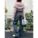 サイドギャザーリボンセミワイドデニムパンツ | EVRIS | 詳細画像25