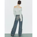 サイドギャザーリボンセミワイドデニムパンツ | EVRIS | 詳細画像9