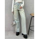 アイスブルー | bijouワイドデニムパンツ | EVRIS