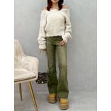 カラーヴィンテージライクストレッチフレアデニムパンツ | EVRIS | 詳細画像13