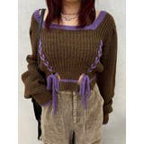 メランジバイカラーショートニットトップス | EVRIS | 詳細画像12 