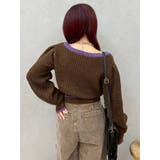 メランジバイカラーショートニットトップス | EVRIS | 詳細画像16 