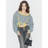 メランジバイカラーショートニットトップス | EVRIS | 詳細画像2 