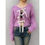 2WAYリボンシャギーニットカーディガン | EVRIS | 詳細画像1 