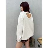 ワンポイントバックオープンニットトップス | EVRIS | 詳細画像19 