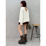 ワンポイントバックオープンニットトップス | EVRIS | 詳細画像24 