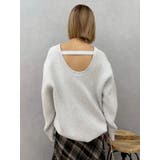 ワンポイントバックオープンニットトップス | EVRIS | 詳細画像41 