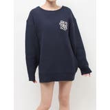 ネイビー | ワンポイントバックオープンニットトップス | EVRIS