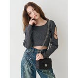 オープンアームラメチャームニットトップス | EVRIS | 詳細画像14 