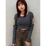 オープンアームラメチャームニットトップス | EVRIS | 詳細画像22 