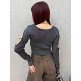 オープンアームラメチャームニットトップス | EVRIS | 詳細画像23 