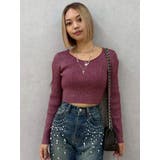 オープンアームラメチャームニットトップス | EVRIS | 詳細画像36 