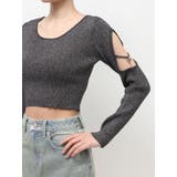 オープンアームラメチャームニットトップス | EVRIS | 詳細画像44 