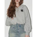 グレー | デニムワンポイントバルーンショートフーディ【セットアップ着用可能】 | EVRIS