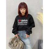 ブラック | グラフィックショートスウェット | EVRIS