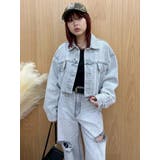 ヴィンテージライクカラーデニムブルゾン【セットアップ着用可能】 | EVRIS | 詳細画像9 