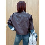 ブラウン | エンブレムドッキングバイカーブルゾン【セットアップ着用可能】 | EVRIS