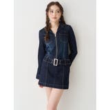 インディゴ | ストレッチデニムシャツミニワンピース | EVRIS