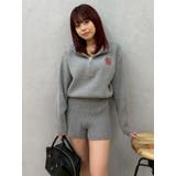 グレー | ワンポイントロゴニットロンパース | EVRIS