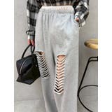 レースドッキングダメージスウェットワイドパンツ【セットアップ着用可能】 | EVRIS | 詳細画像35 