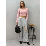 レースドッキングダメージスウェットワイドパンツ【セットアップ着用可能】 | EVRIS | 詳細画像43 