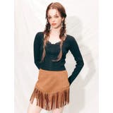 フェイクスウェードフリンジスタッズミニスカート【セットアップ着用可能】 | EVRIS | 詳細画像2 