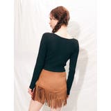 フェイクスウェードフリンジスタッズミニスカート【セットアップ着用可能】 | EVRIS | 詳細画像3 